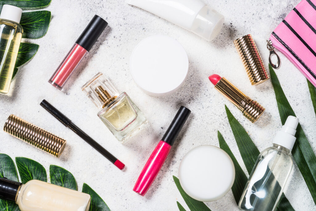makeup and beauty products displayed on white surf 2026 03 19 03 14 55 utc