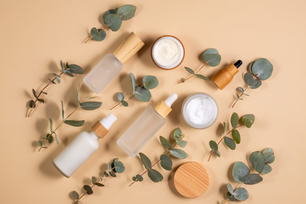 organic skincare products on beige background with 2026 03 16 00 42 01 utc
