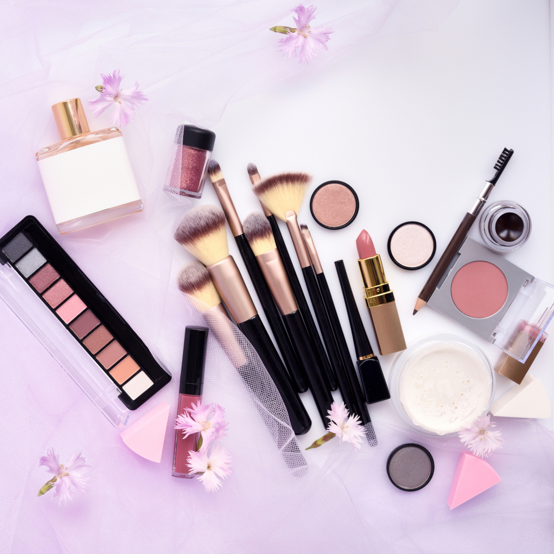makeup brush and decorative cosmetics with flowers 2026 03 20 03 03 02 utc
