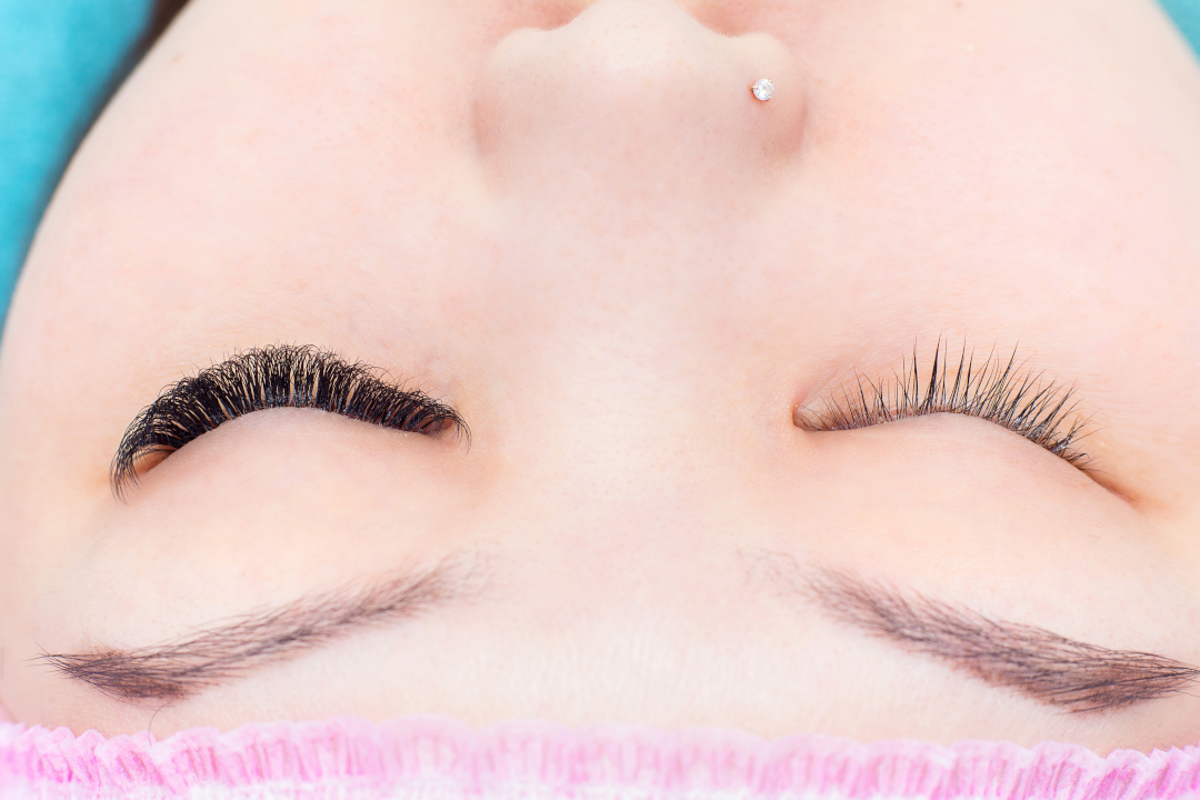 close up of eyelash extensions and brow shaping 2026 03 17 14 43 28 utc